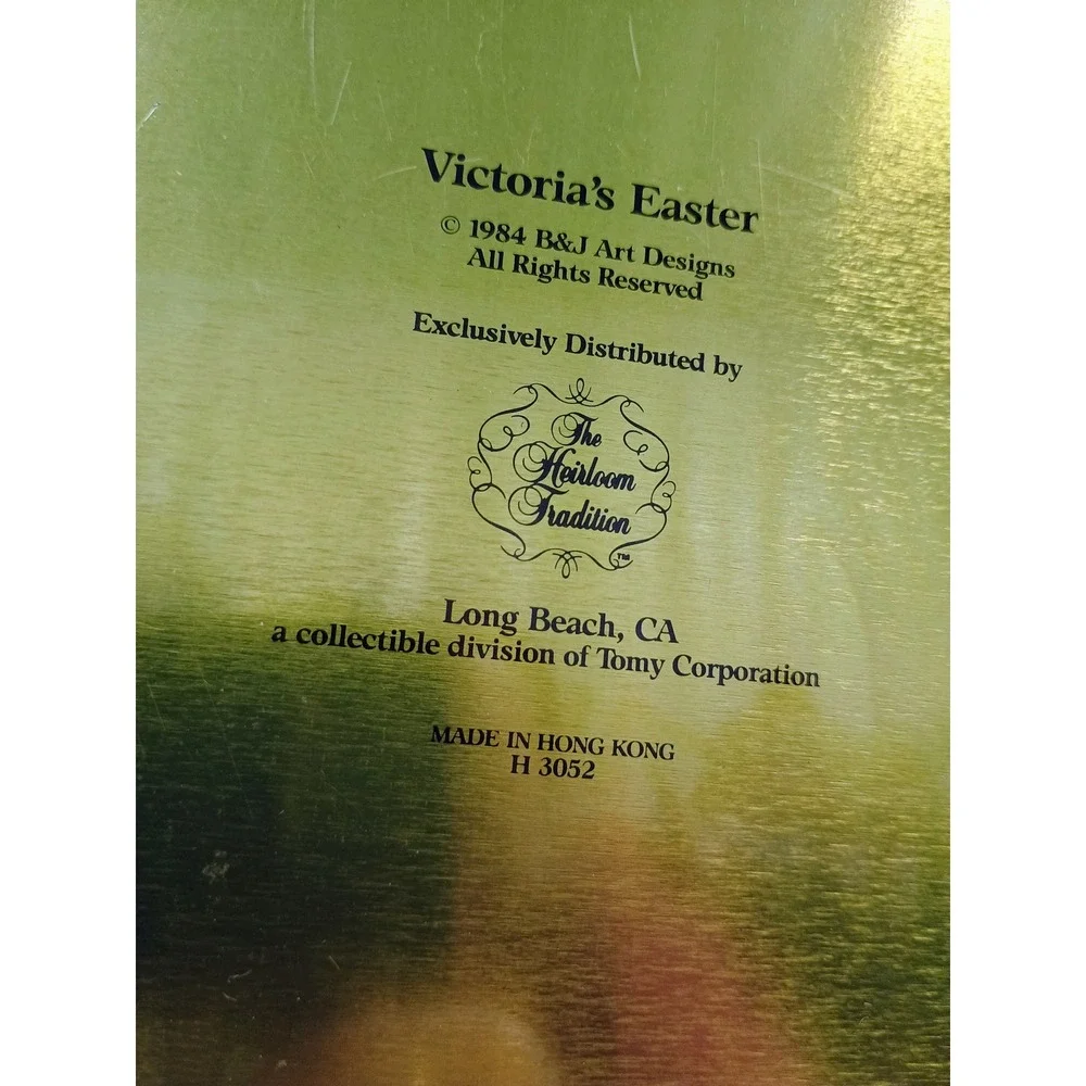 Jan Hagara Victorias Easter Vintage Metal Tray Heirloom Tradition‎ 1984 H3052